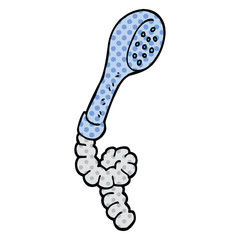 comic book style cartoon shower head