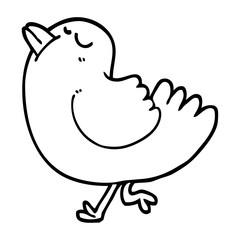 black and white cartoon arrogant bird