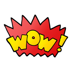 vector gradient illustration cartoon word wow