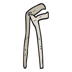 hand drawn doodle style cartoon plumbers wrench