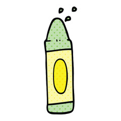 comic book style cartoon green crayon