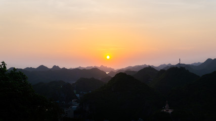 Sunset with mountains