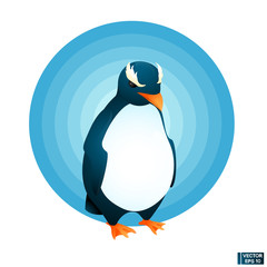 Cartoon Crested Penguin.