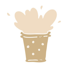 flat color illustration cartoon fizzy drink