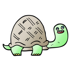 vector gradient illustration cartoon happy turtle