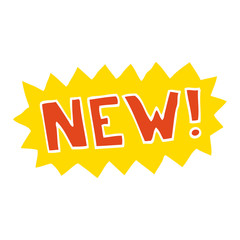 flat color illustration cartoon new symbol