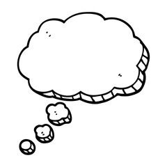 black and white cartoon speech bubble