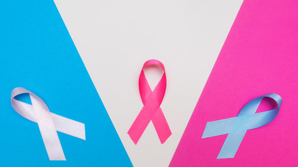 multicolored ribbons supporting cancer patients. The concept of the feast of the fourth of February.