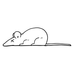 black and white cartoon dead rat