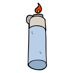 hand drawn doodle style cartoon cigarette lighter