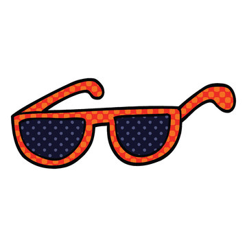 comic book style cartoon sunglasses