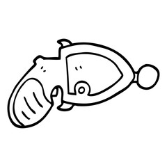 black and white cartoon ray gun