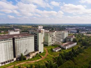 A view from above to an abandoned grain elevator, Yaransk Russia.