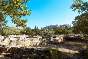Fototapeta na wymiar the ruins of ancient Greece and the Acropolis