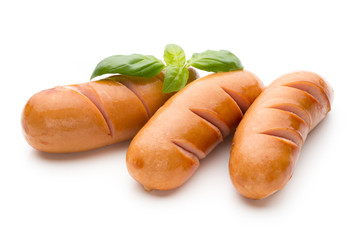 Pork sausage isolated on white background.