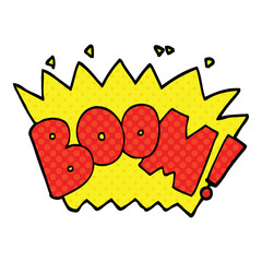 comic book style cartoon word boom