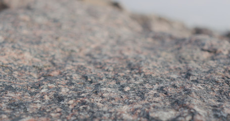 closeup over big granite rock