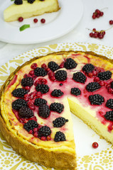 Homemade Berry Pie of blackberry and cranberry