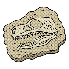 comic book style cartoon ancient fossil