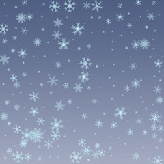 Winter blue background with snowflakes. Vector Illustration.