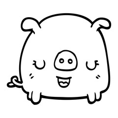 Obraz premium black and white cartoon pig