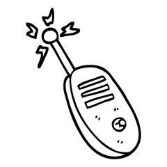 black and white cartoon walkie talkie