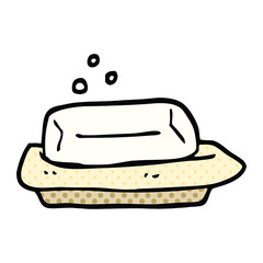 comic book style cartoon soap and dish
