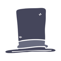 flat color illustration cartoon top hat