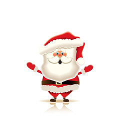 Santa Claus isolated on white background.New Year greeting card.Vector illustration.