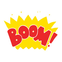 flat color illustration cartoon word boom