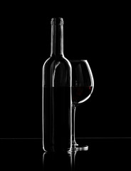 wine bottle and goblet