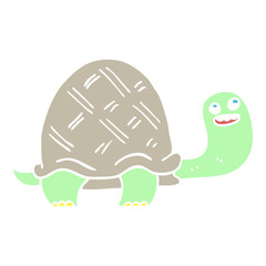 flat color illustration cartoon happy turtle