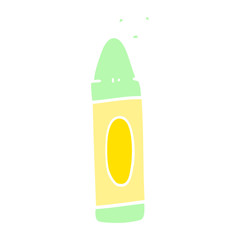 flat color illustration cartoon green crayon