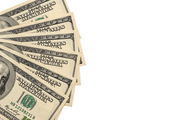 Isolated dollar notes on a white background