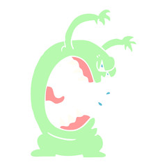 flat color illustration cartoon monster