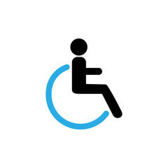 Disabled, handicap icon. Vector illustration, flat design.