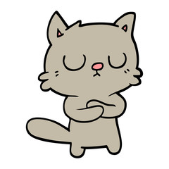 hand drawn doodle style cartoon cat