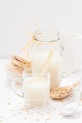 Protein source oat milk homemade product
