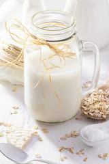Protein source oat milk homemade product