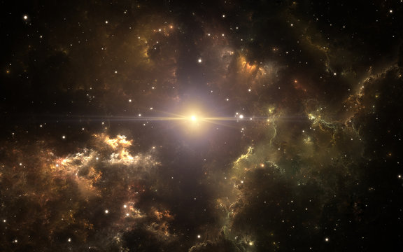 Space background with giant planetary nebula