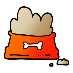 vector gradient illustration cartoon dog food bowl