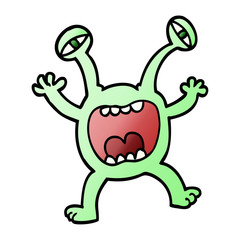 vector gradient illustration cartoon monster