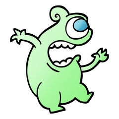 vector gradient illustration cartoon green alien