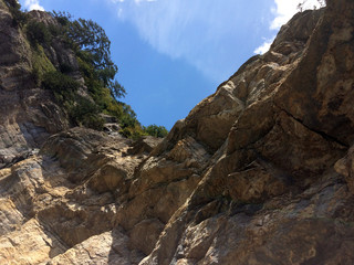 Nature in the mountains on the southern coast of Crimea. Botkin, Tarakhtashskaya, Miskhorskaya trails