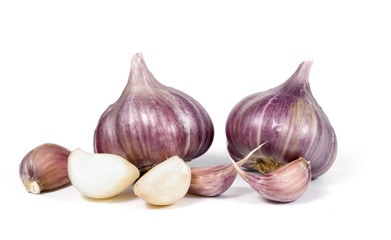 garlic on white background