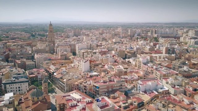 Aerial view of Murcia involving Cathedral of Santa Maria, Spain