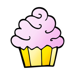 vector gradient illustration cartoon cupcake
