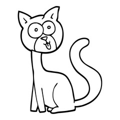 Obraz premium funny black and white cartoon cat