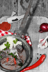 Ungarisches Gulasch, das Wesentliche hervorgehoben