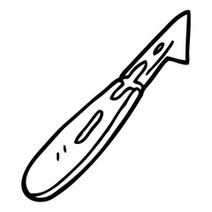 black and white cartoon craft knife